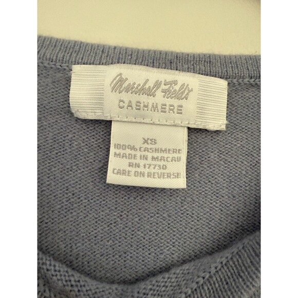 Vintage Marshall Fields Cashmere Women's Sweater Classic Crewneck Blue Size XS - Picture 2 of 7